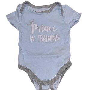 Blue and Gray Kids One Piece - Prince in Training size 6-9 months